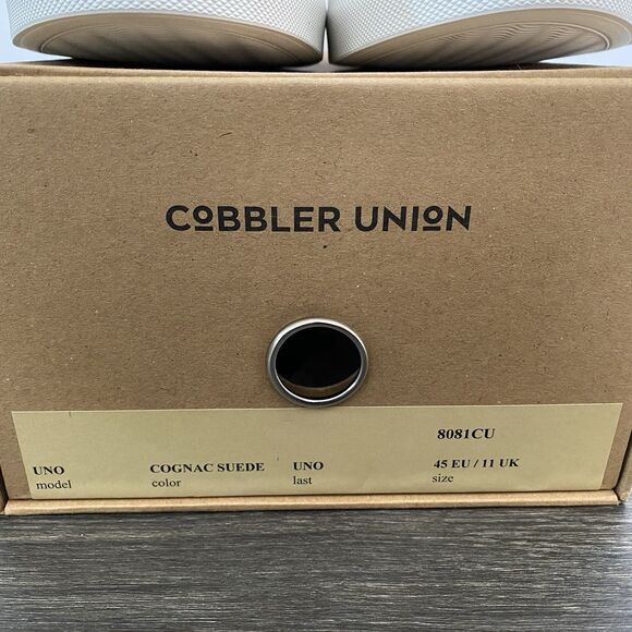 Cobbler Union Uno Sneaker Shoes Mens US 12 UK 11 Cognac Brown Suede Leather NEW - Picture 12 of 13